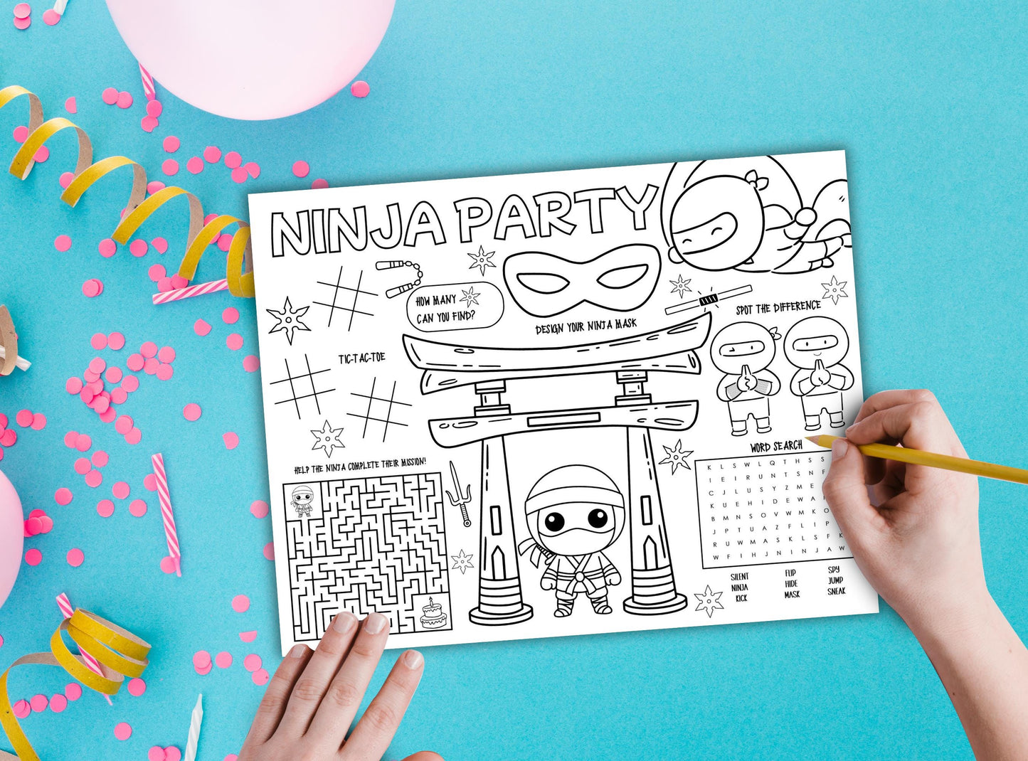 Ninja Party Activity Placemat