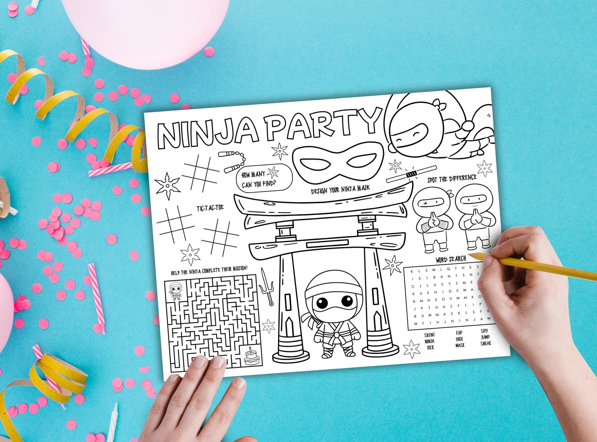 Ninja Party Activity Placemat