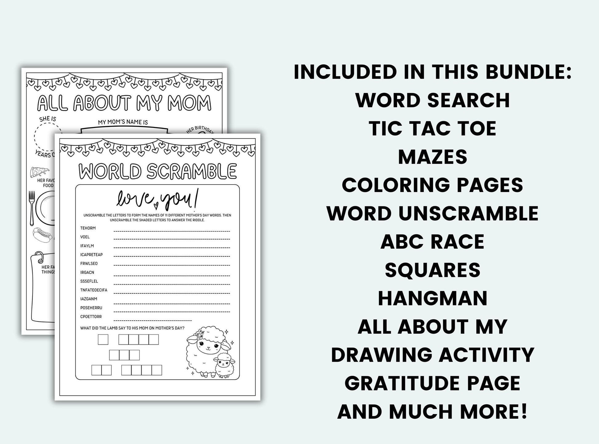 Mothers Day Activity Bundle