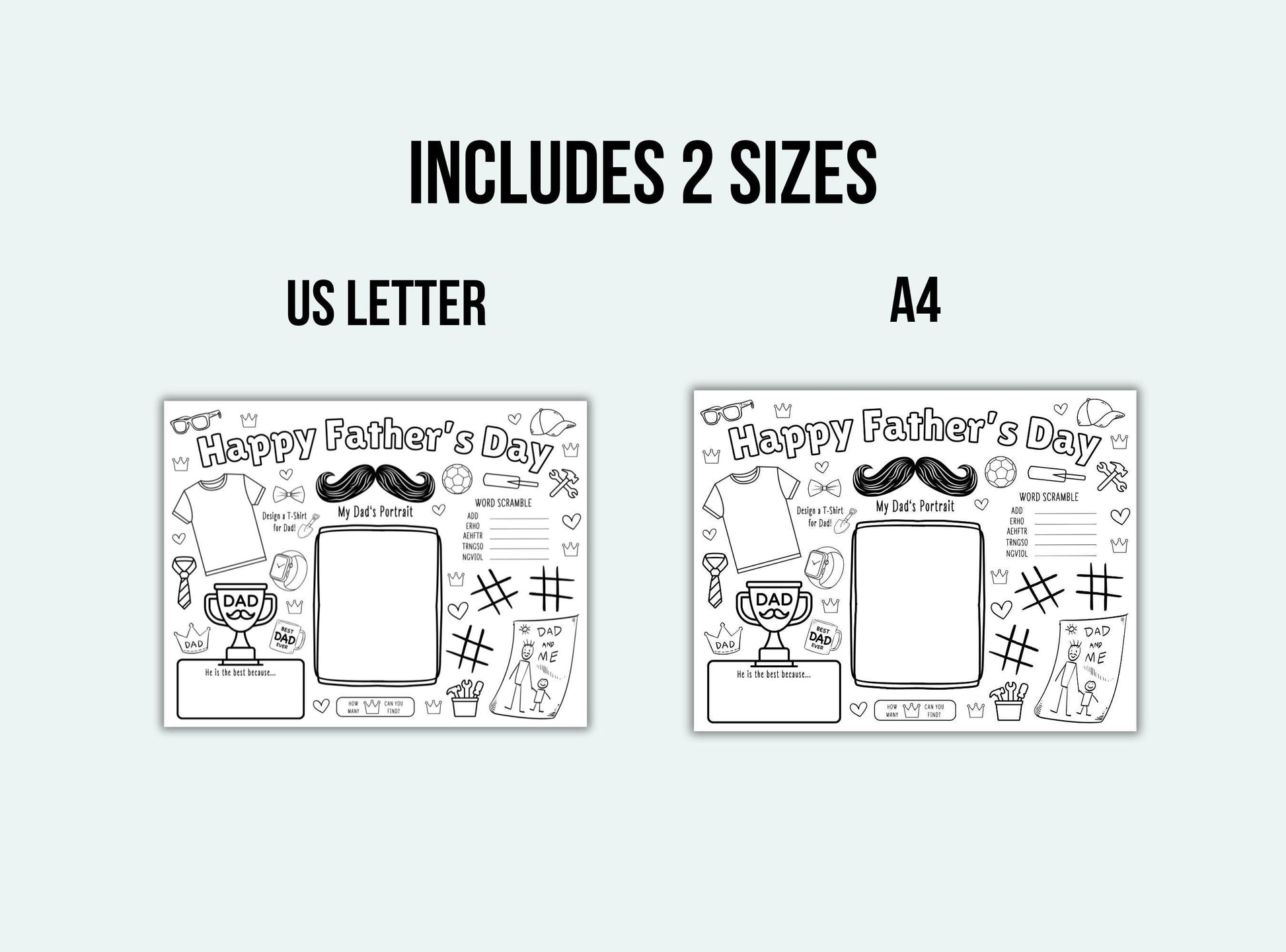 Fathers Day Activity Placemat