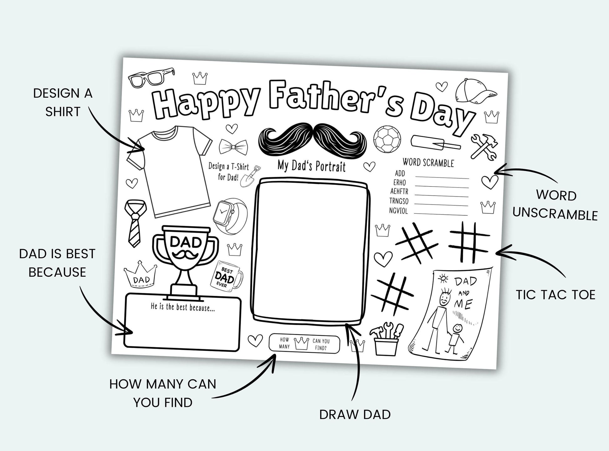 Fathers Day Activity Placemat