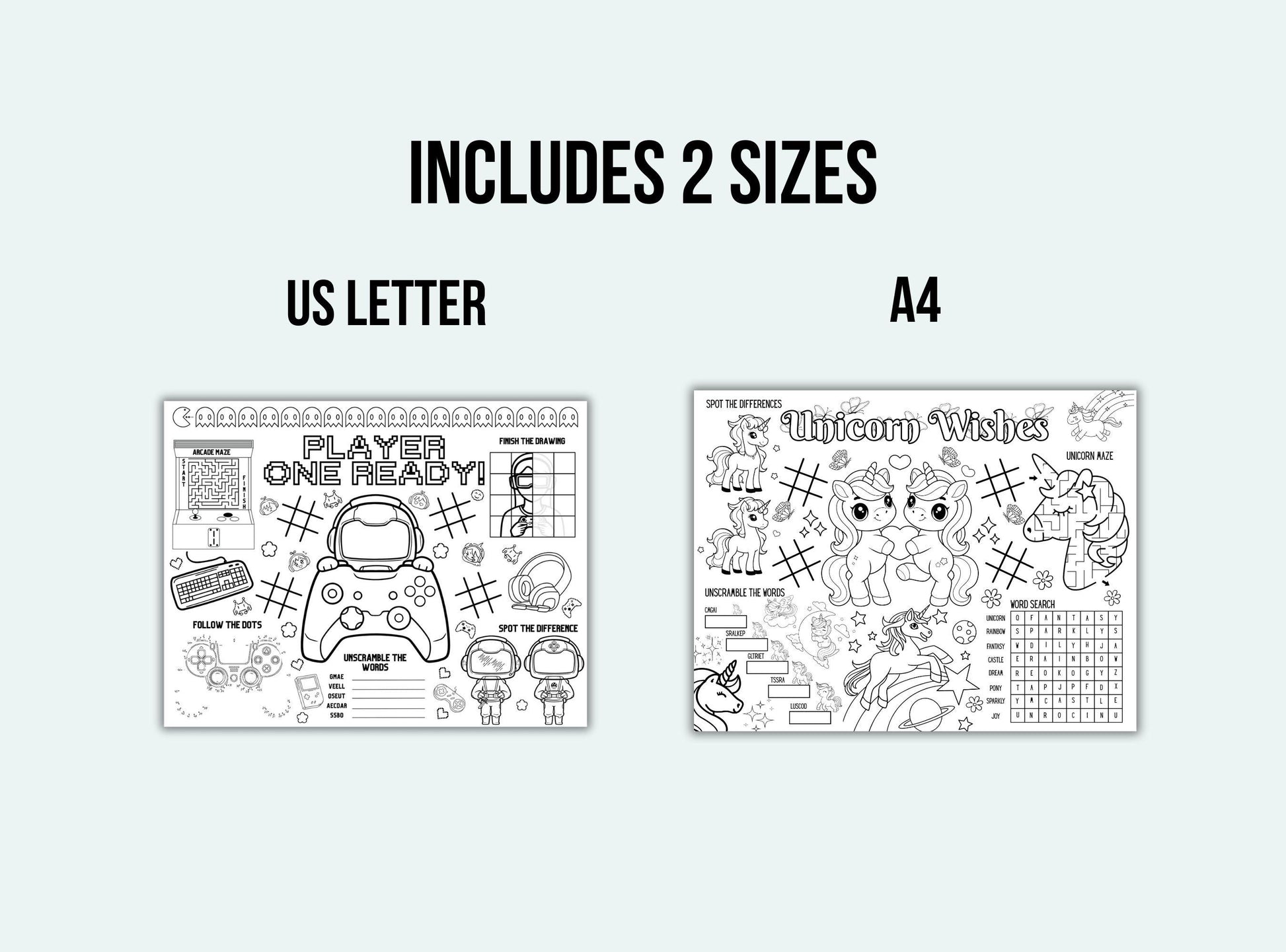 Gaming Party Activity Placemat
