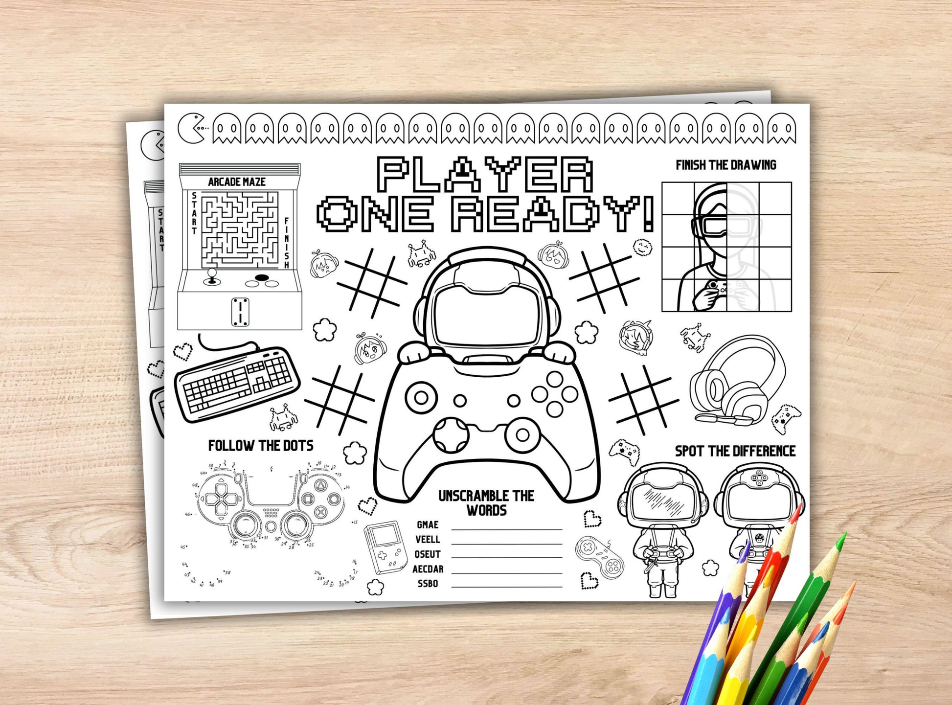 Gaming Party Activity Placemat