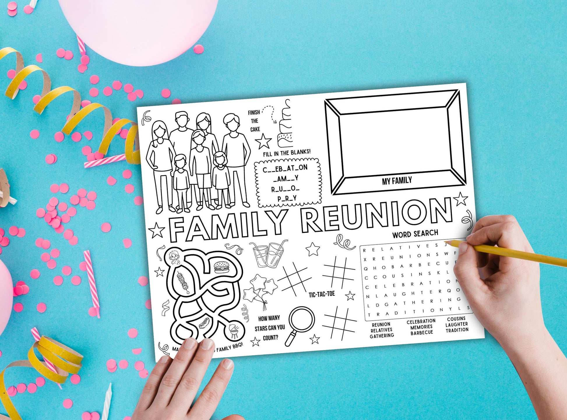 Family Reunion Activity Placemat