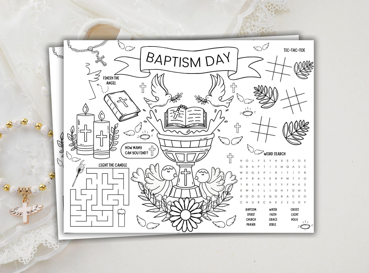Baptism Colouring Placemat