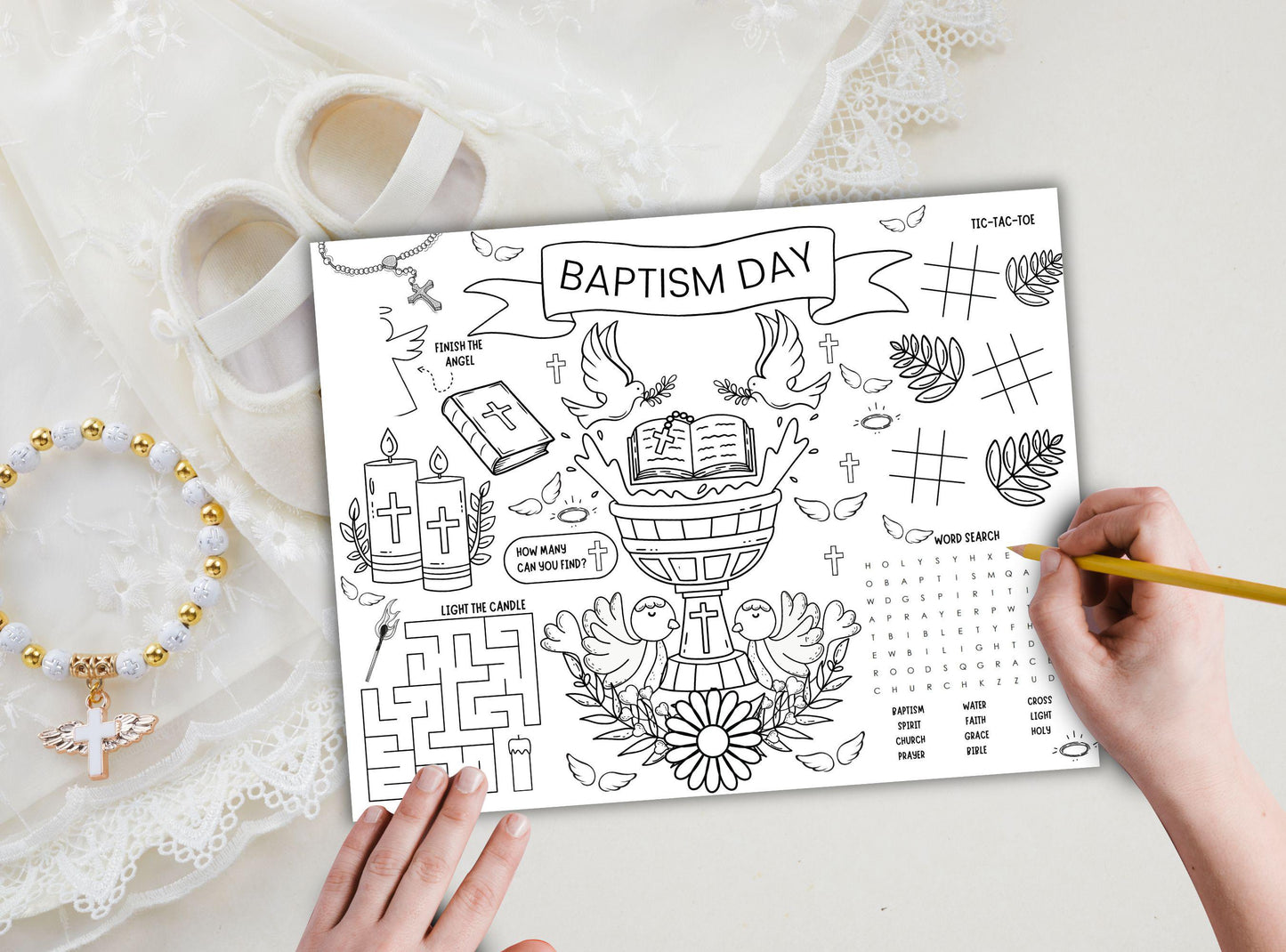Baptism Colouring Placemat