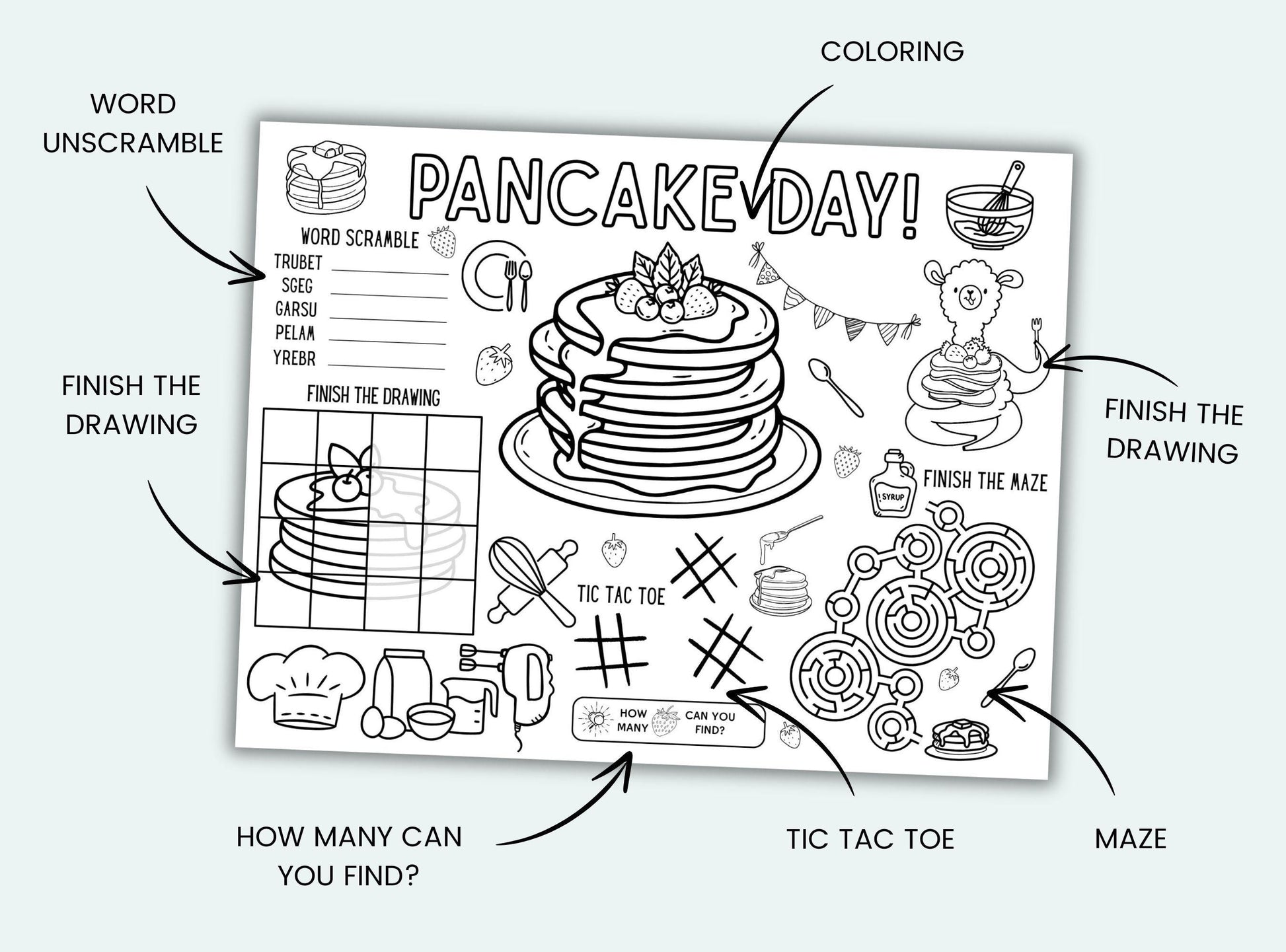 Pancake Day Activity Placemat