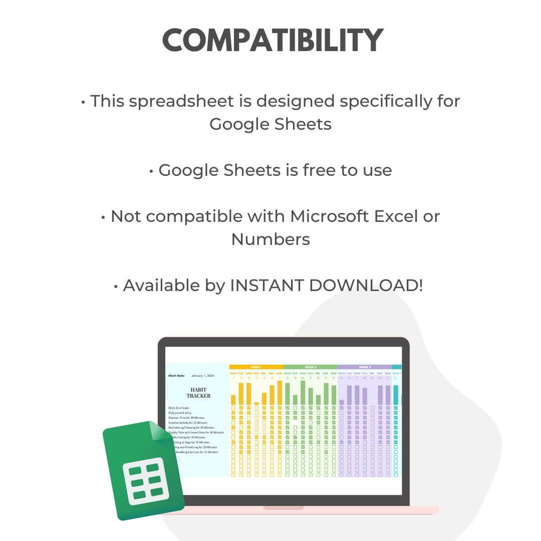 Simple Habit Tracker Spreadsheet – Simplify Create Inspire