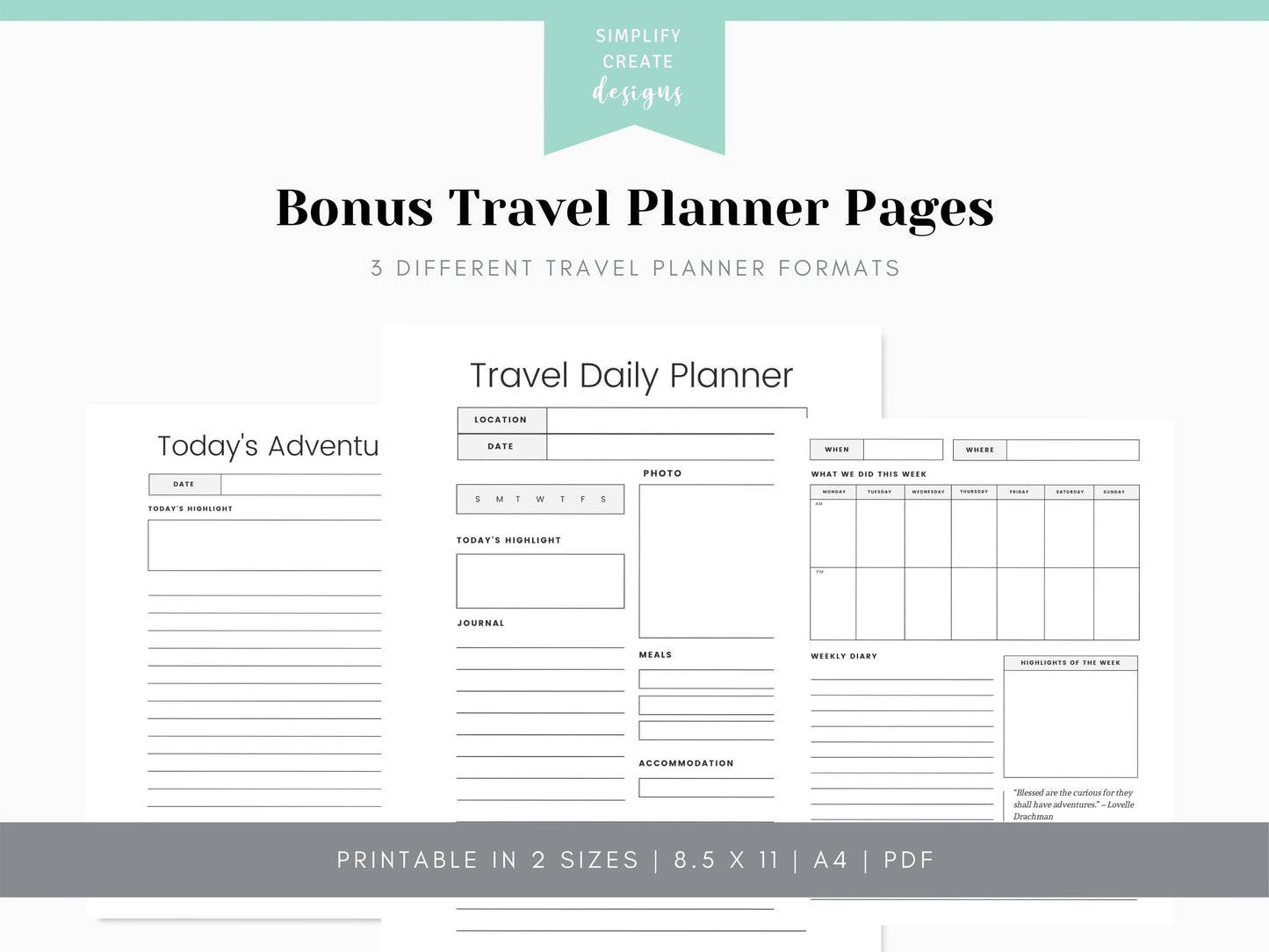 Travel Journal Prompts - Simplify Create Inspire