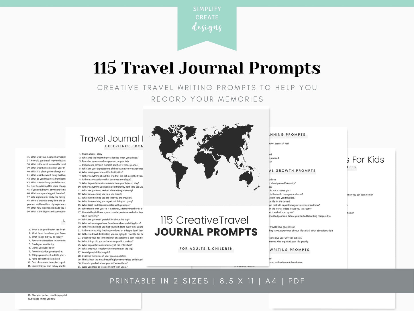 Travel Journal Prompts - Simplify Create Inspire