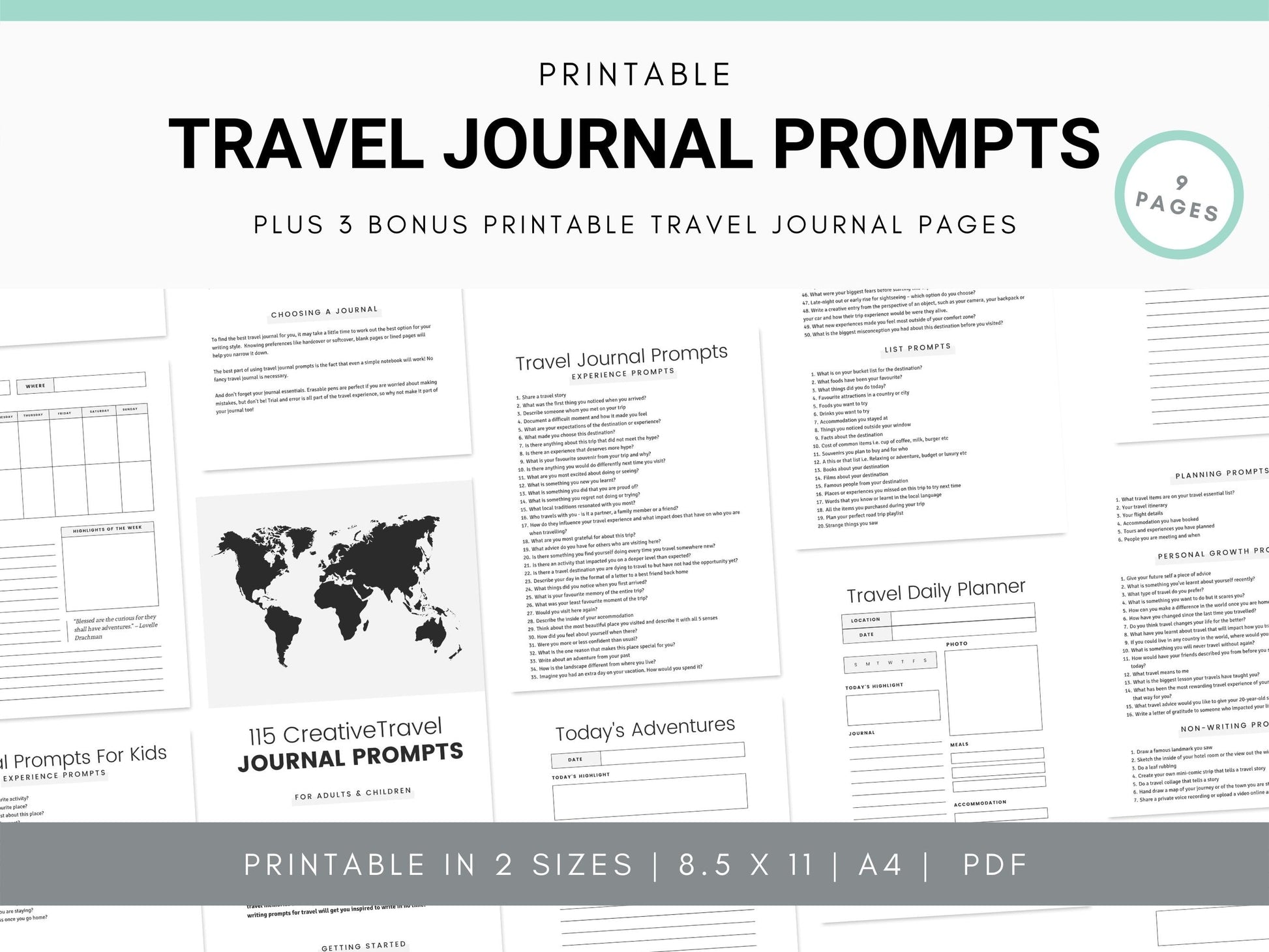 Travel Journal Prompts - Simplify Create Inspire