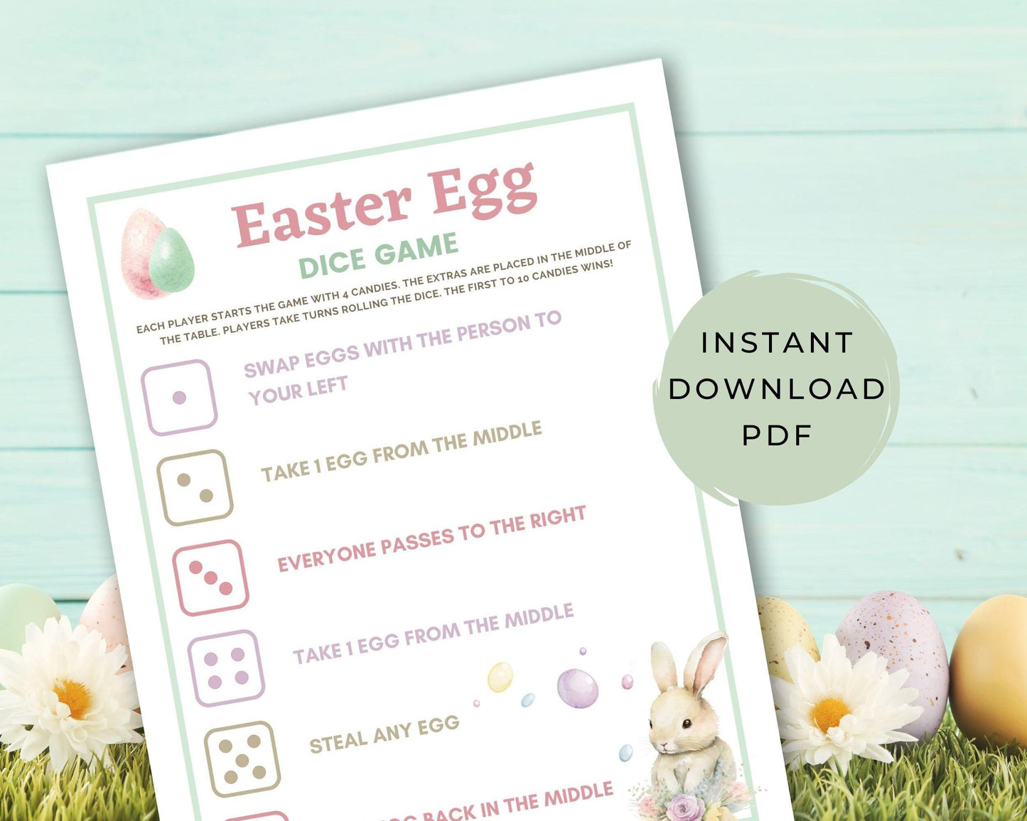 Easter Egg Dice Game - Simplify Create Inspire