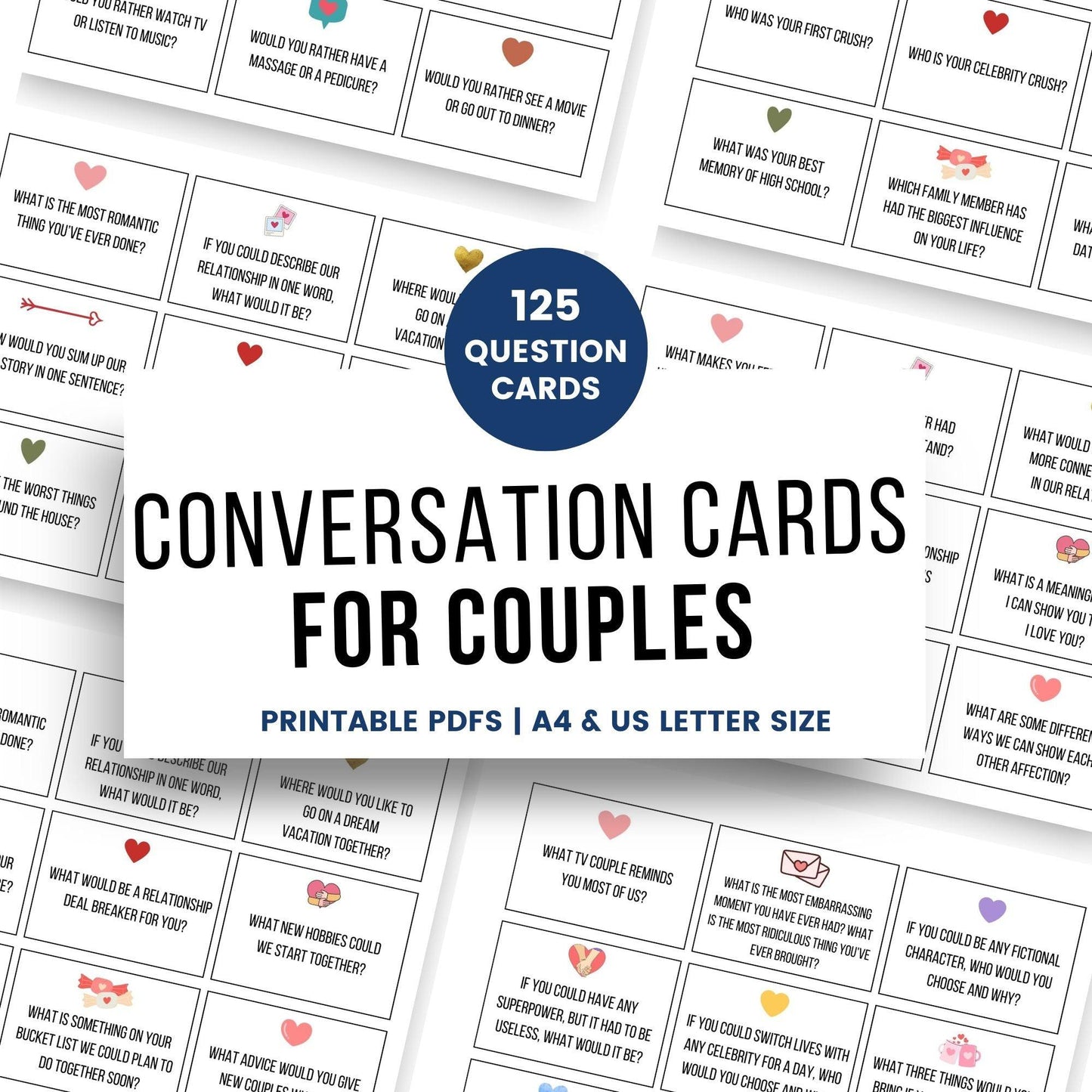 Couple Conversation Cards - 125 Cards - Simplify Create Inspire