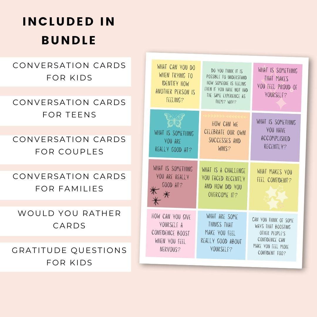 Conversation Card Bundle - 900 Conversation Cards For Families - Simplify Create Inspire