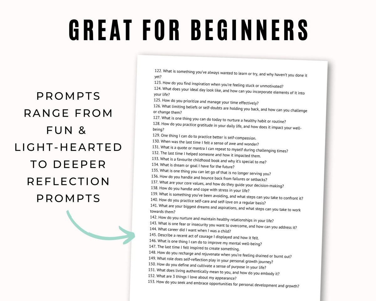 Create Daily Prompt 365 Daily Journal Prompts Bundle – Simplify Create Inspire