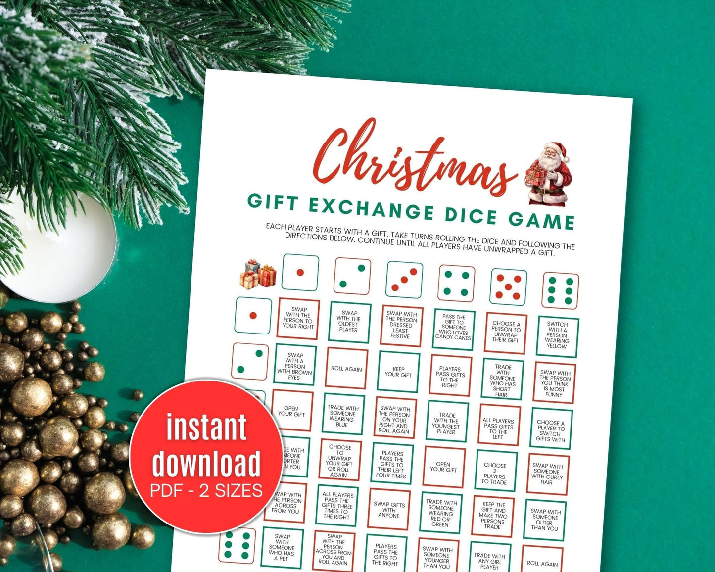 Christmas Dice Gift Exchange Game - Simplify Create Inspire