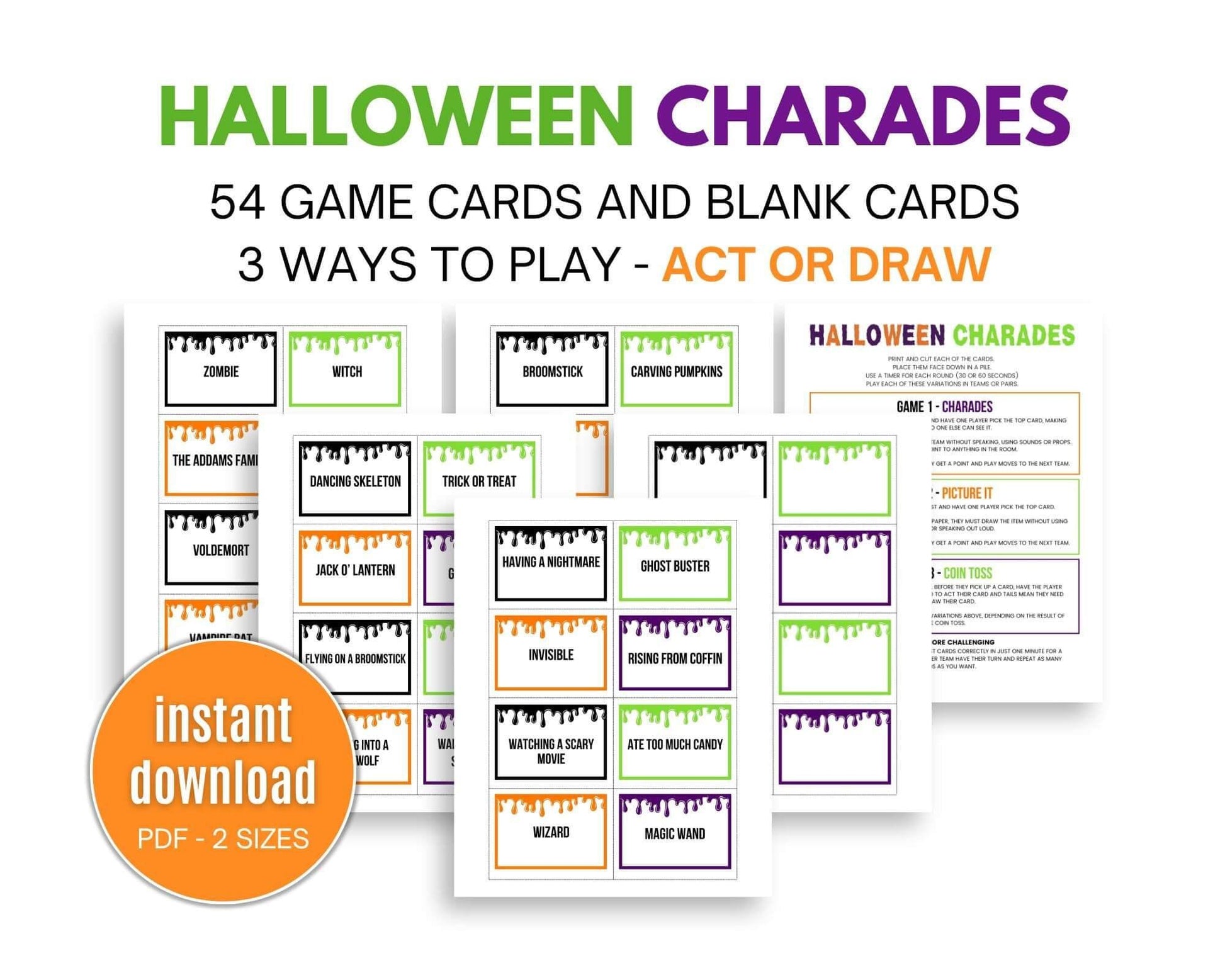 Halloween Charades Game - Simplify Create Inspire