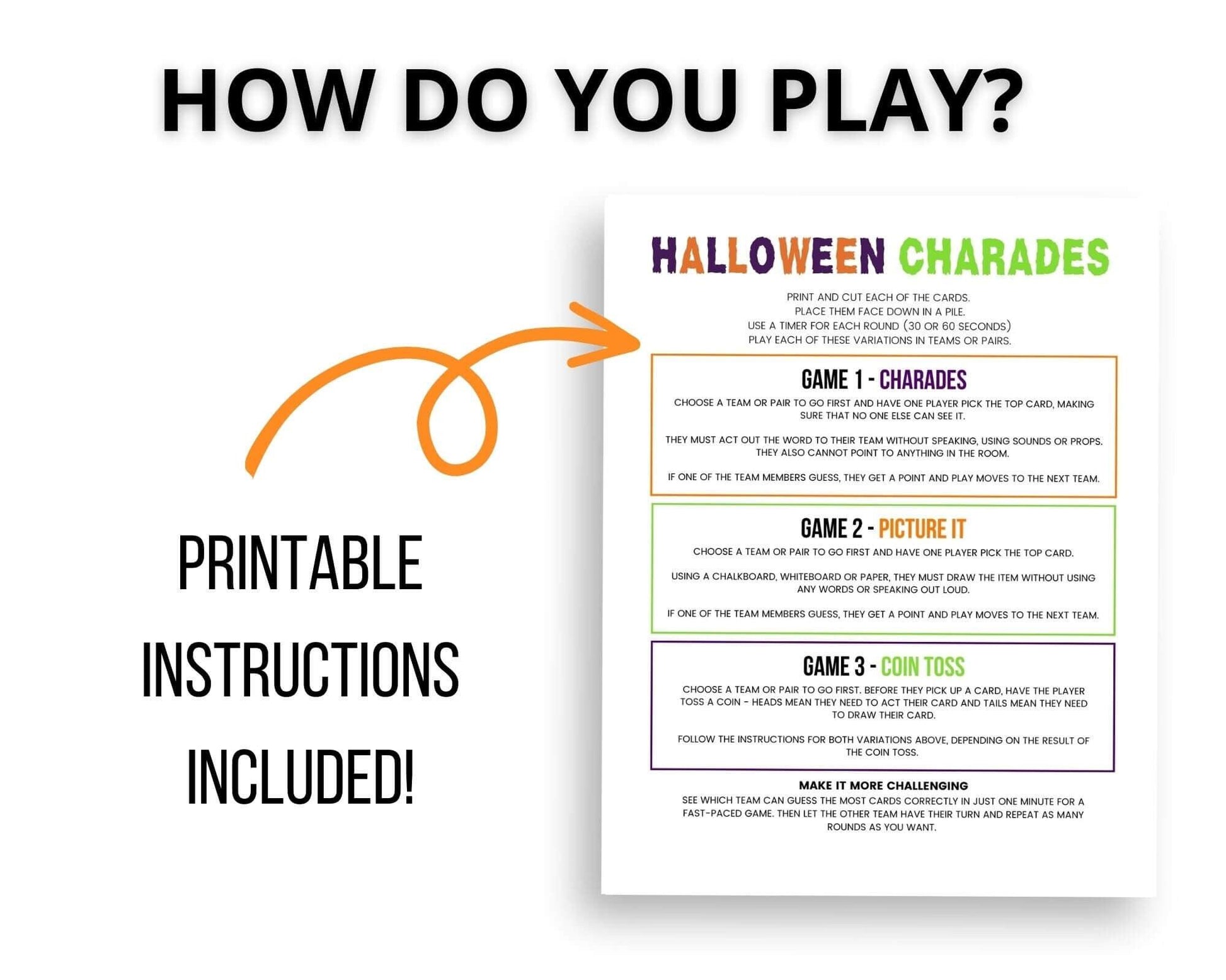Halloween Charades Game - Simplify Create Inspire