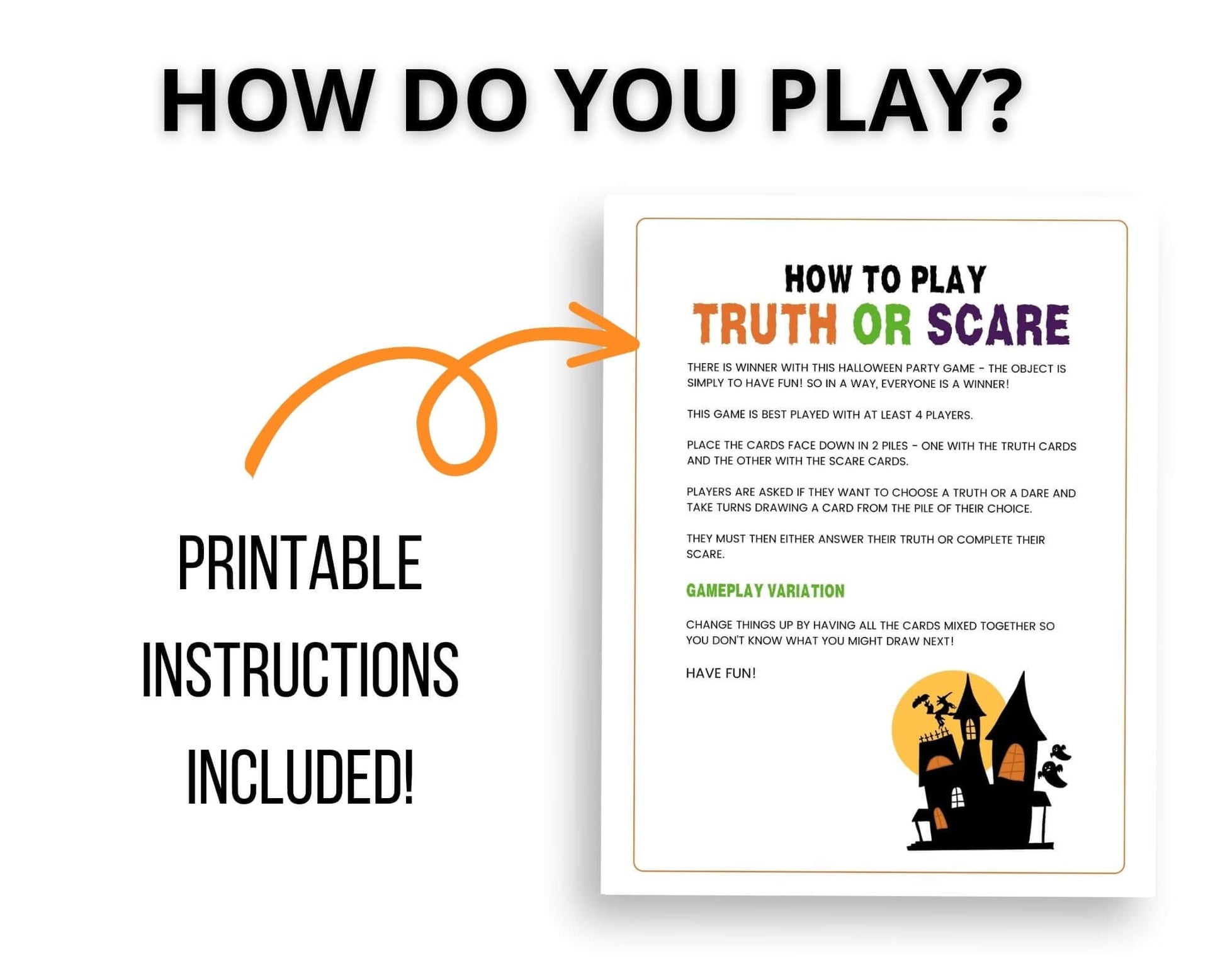 Halloween Truth Or Scare Game - Simplify Create Inspire