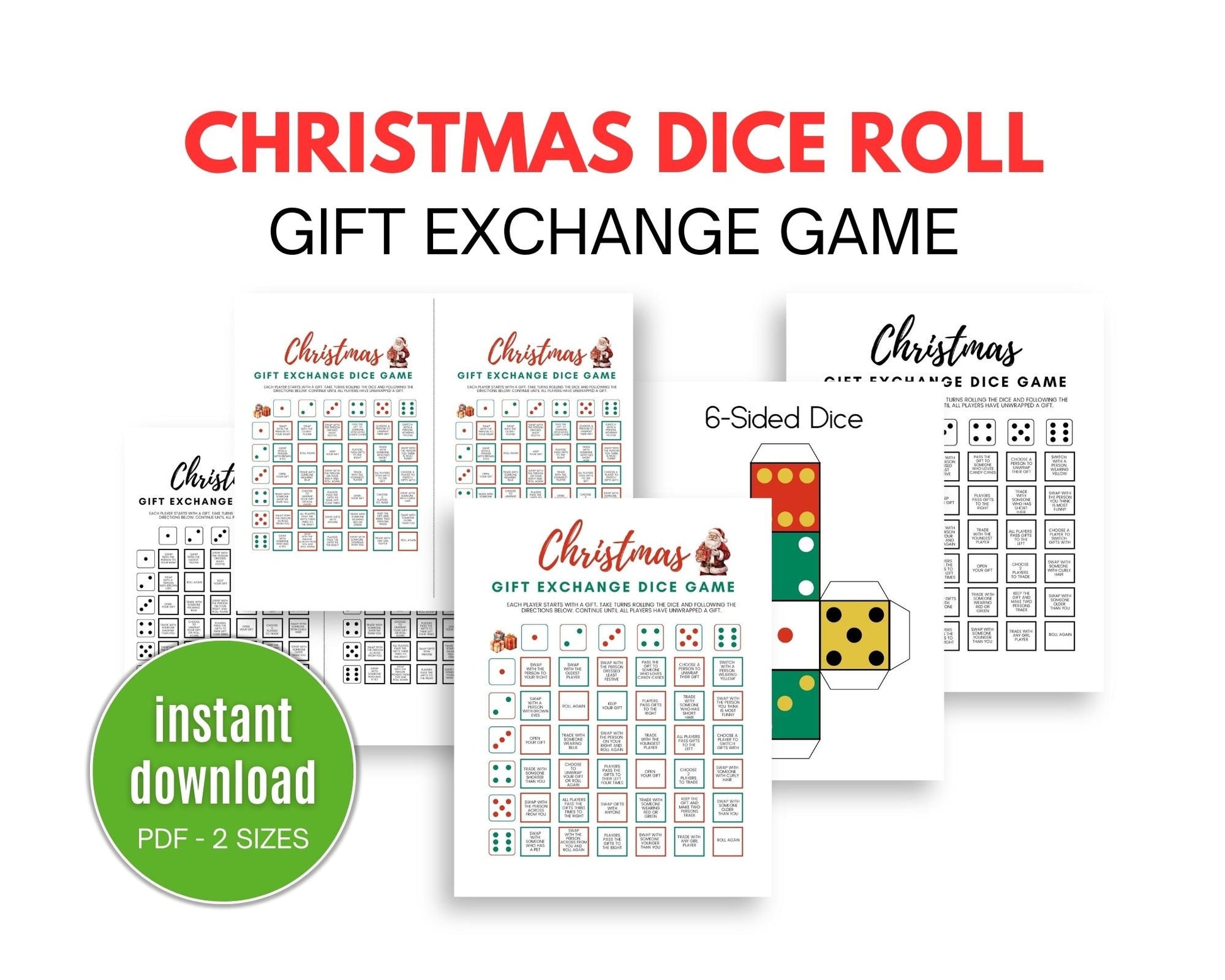 Christmas Dice Gift Exchange Game - Simplify Create Inspire