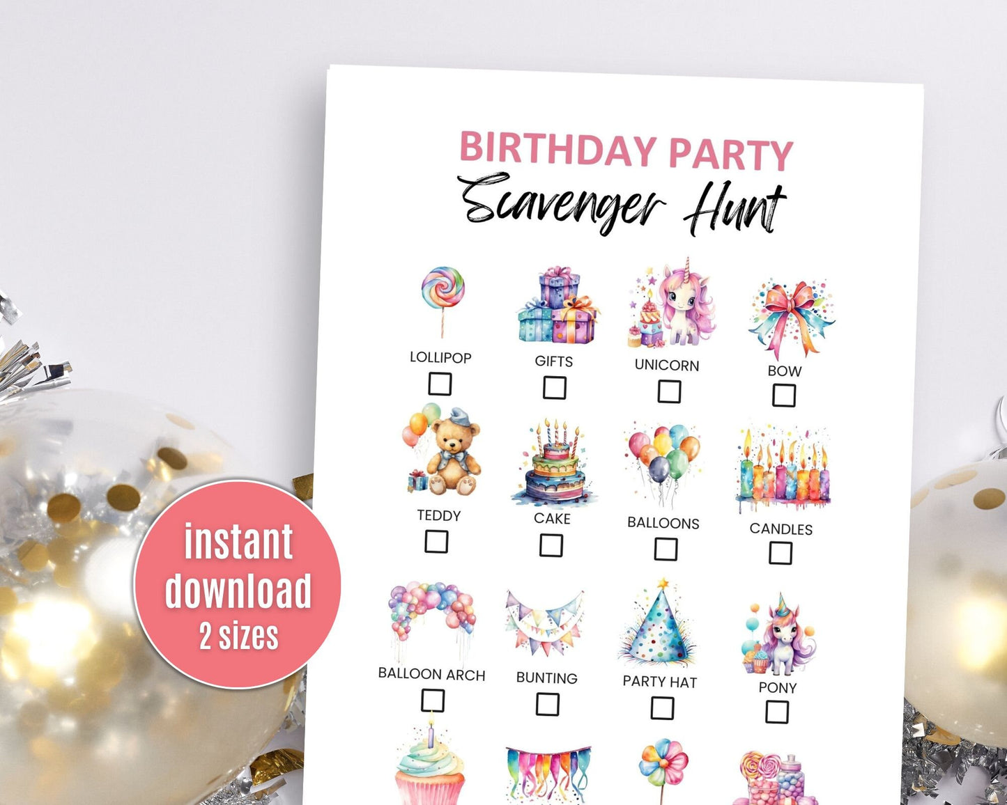 Birthday Party Scavenger Hunt Game - Simplify Create Inspire