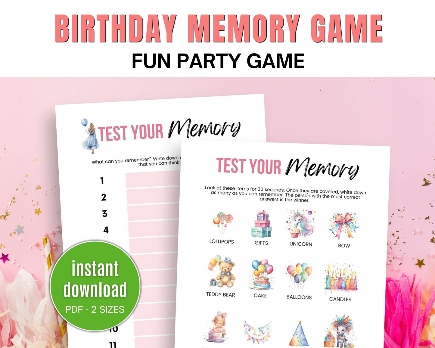 Test Your Memory Party Game - Simplify Create Inspire