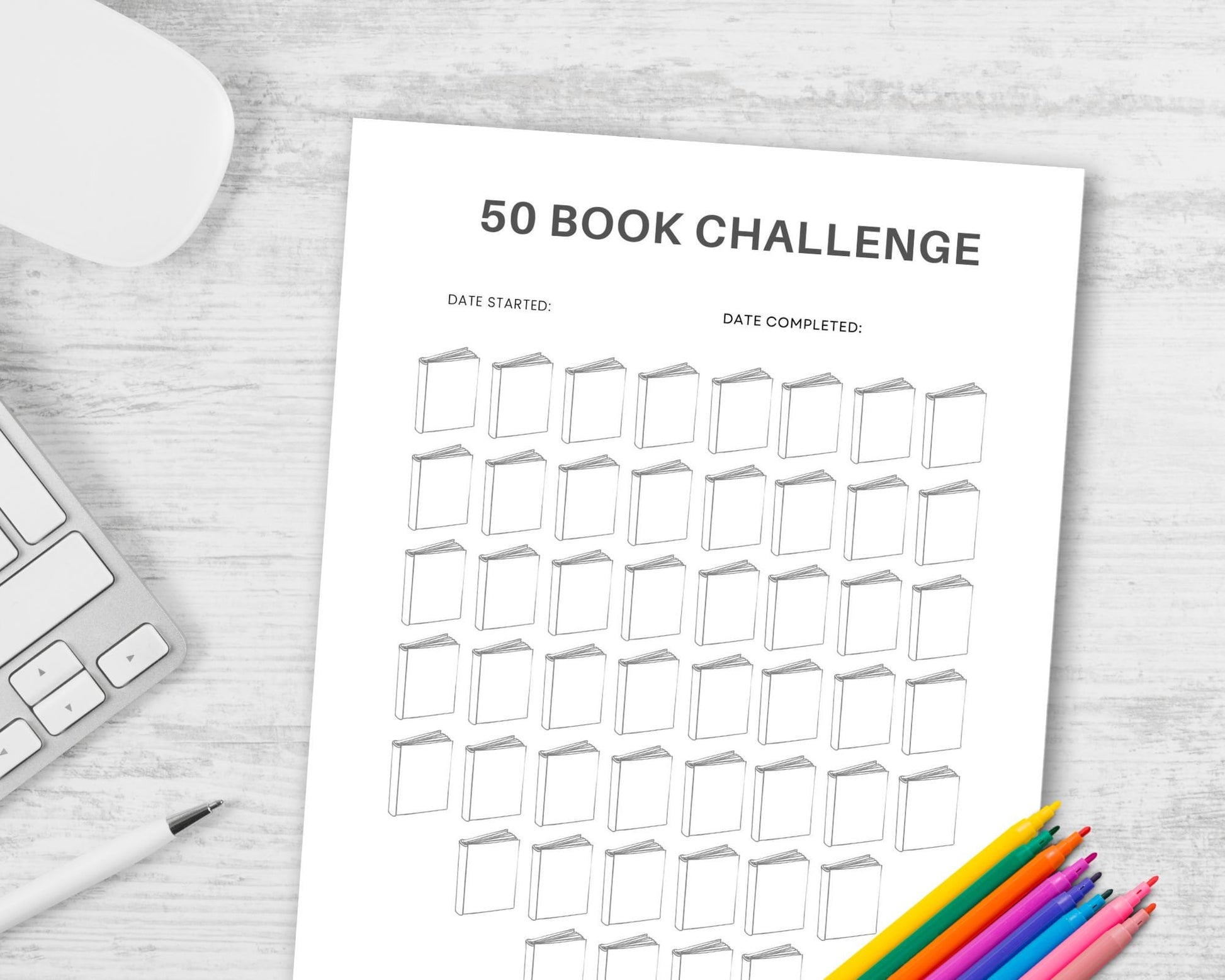 50 Book Reading Challenge Tracker - Simplify Create Inspire