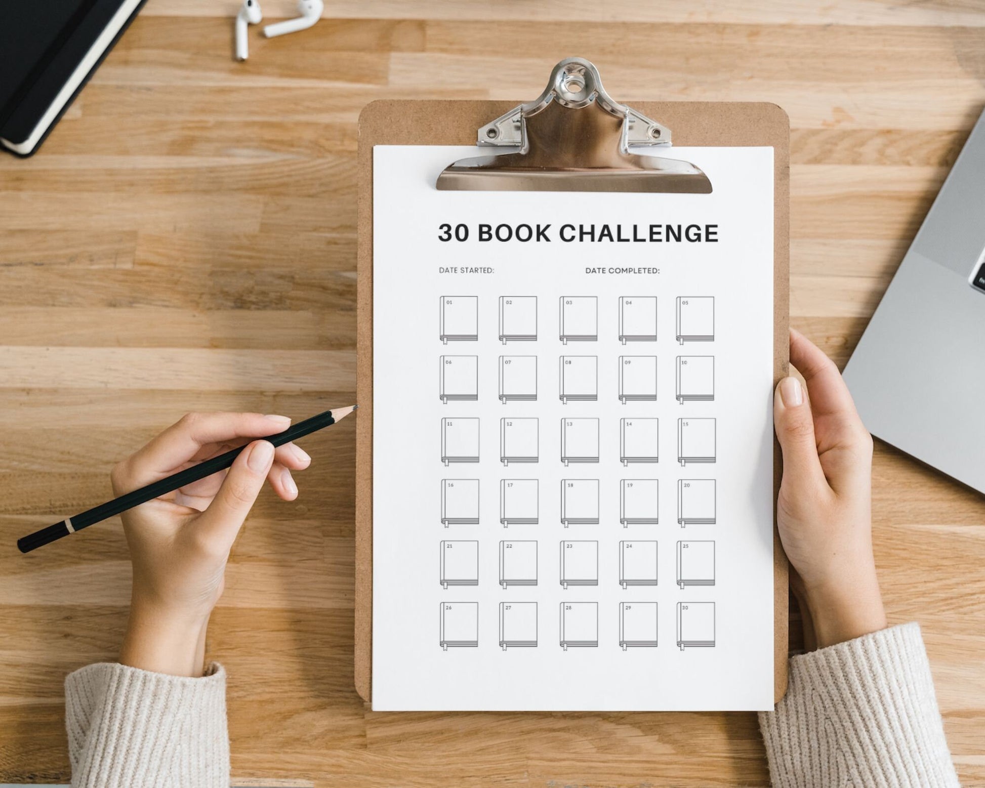 30 Book Reading Challenge Tracker - Simplify Create Inspire