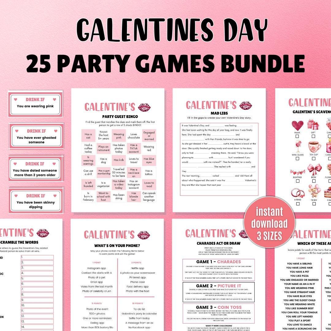 Galentines Day Party Games Bundle - Simplify Create Inspire