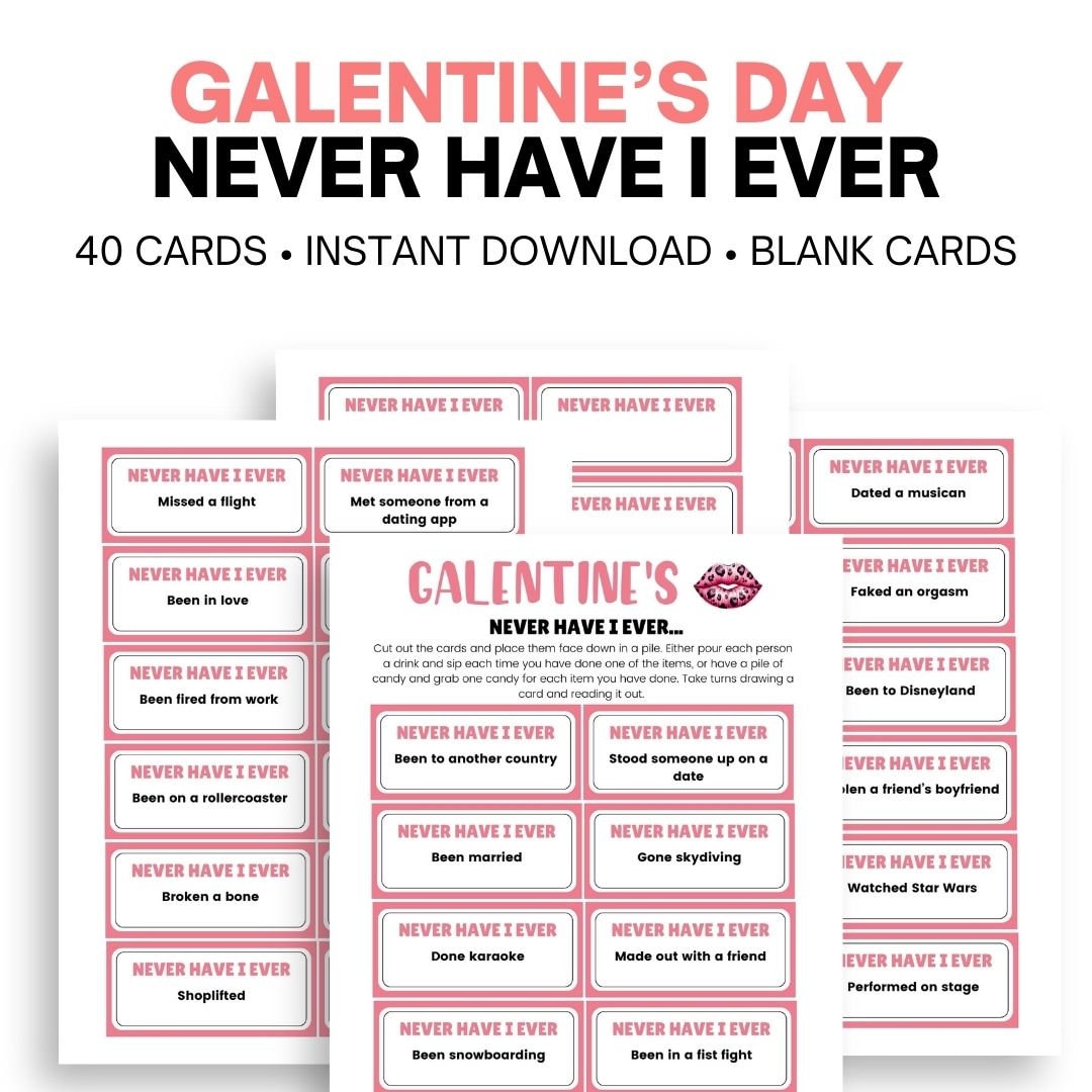 Galentines Day Never Have I Ever Game - Simplify Create Inspire