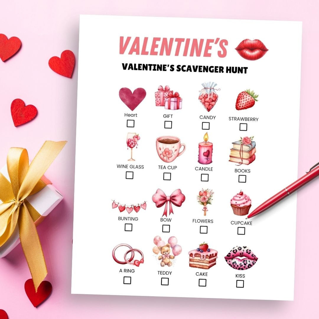 Valentine's Day Scavenger Hunt Game - Simplify Create Inspire