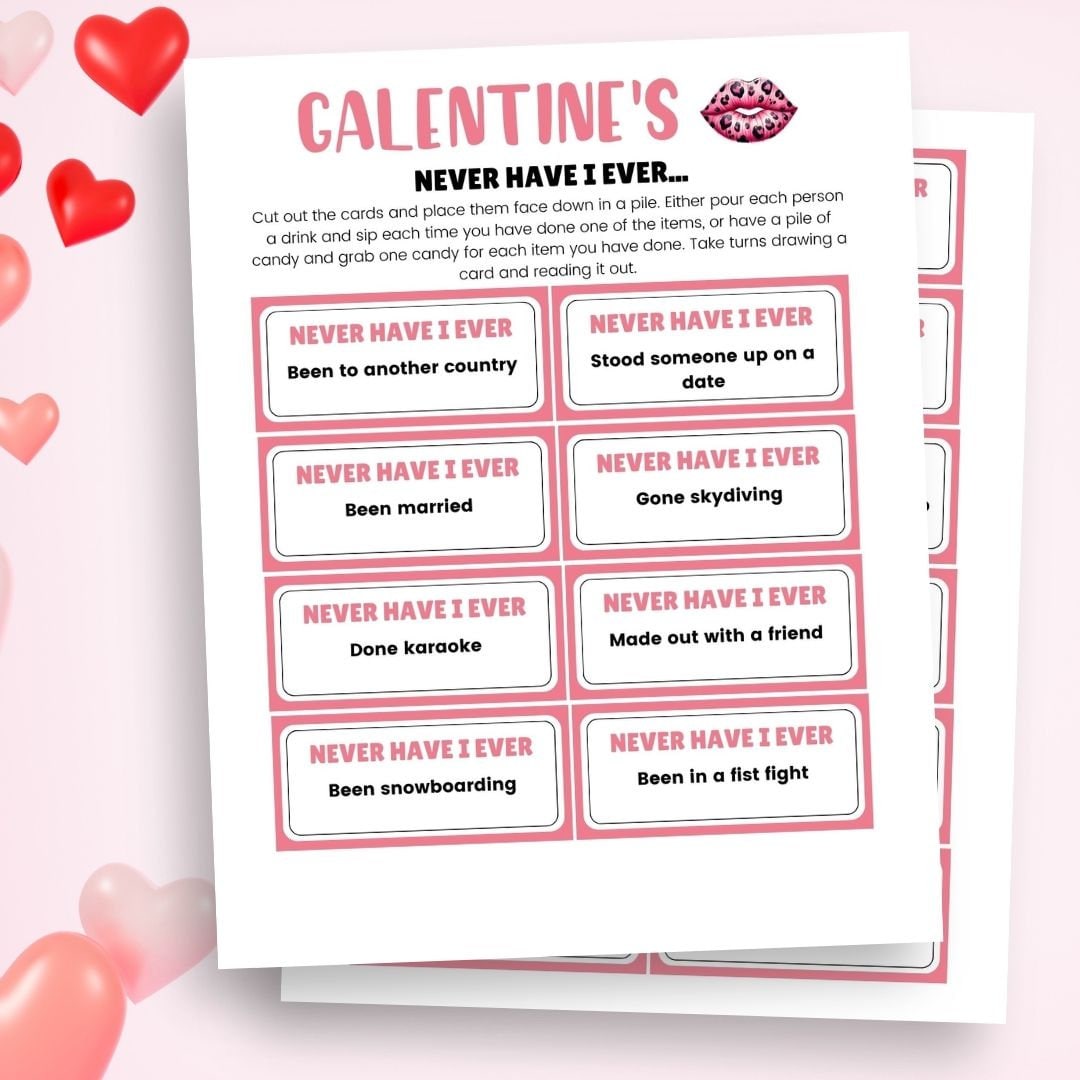 Galentines Day Never Have I Ever Game - Simplify Create Inspire