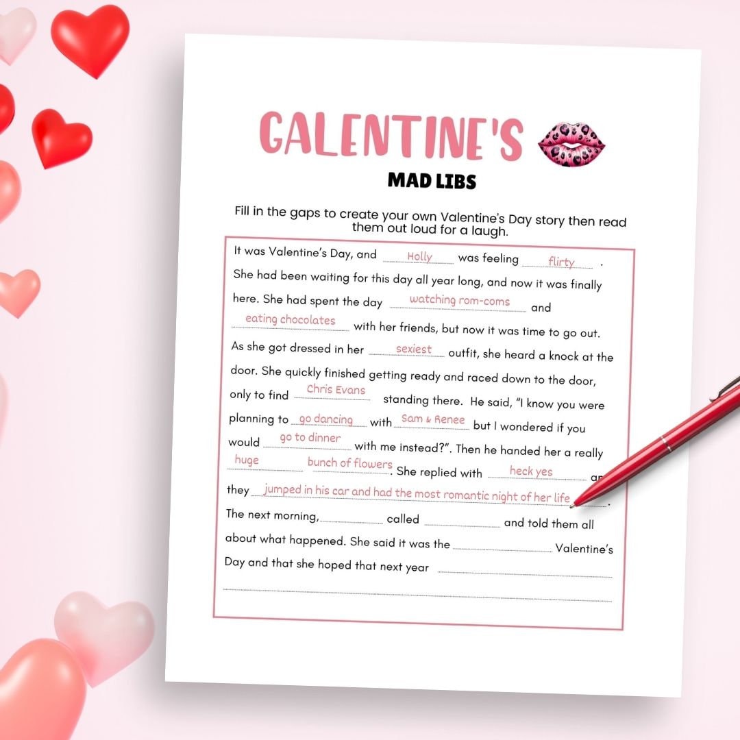 Galentine's Mad Libs Party Game - Simplify Create Inspire