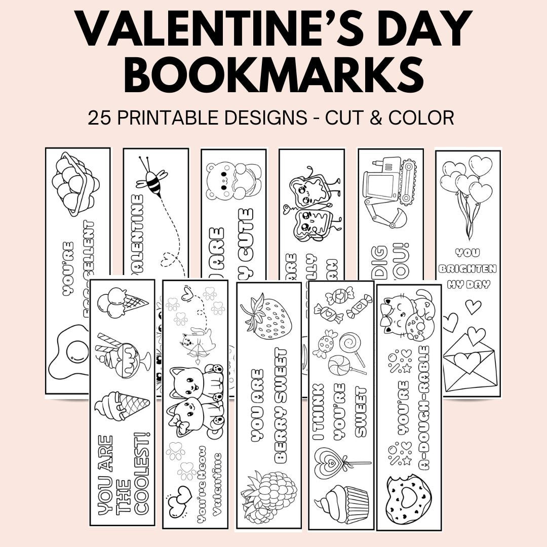 Valentine's Day Bookmarks - Simplify Create Inspire