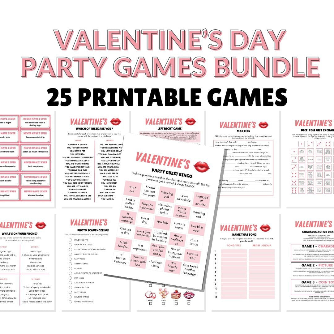 Valentine's Day Party Games Bundle - Simplify Create Inspire