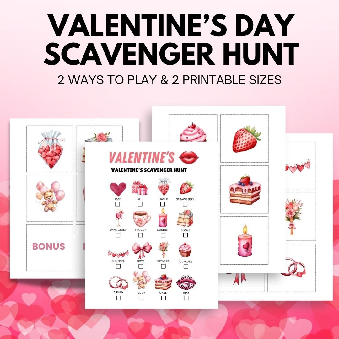 Valentine's Day Scavenger Hunt Game - Simplify Create Inspire