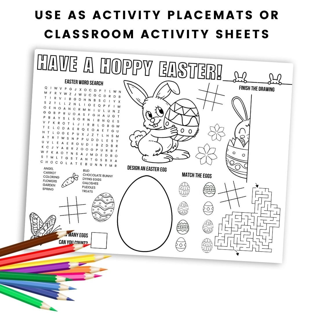 Easter Activity Placemats - 3 Designs Included - Simplify Create Inspire