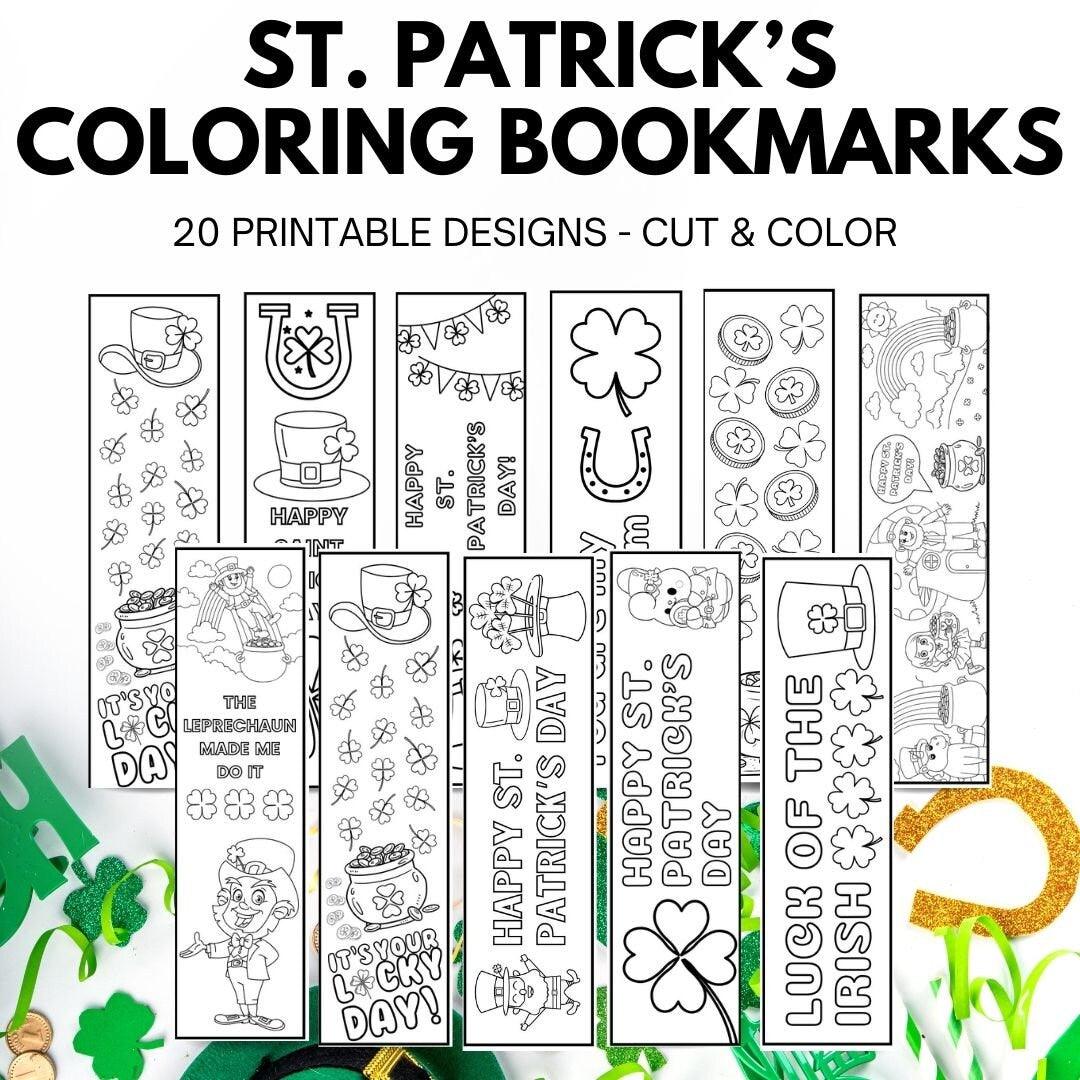 St Patrick's Day Coloring Bookmarks - Simplify Create Inspire