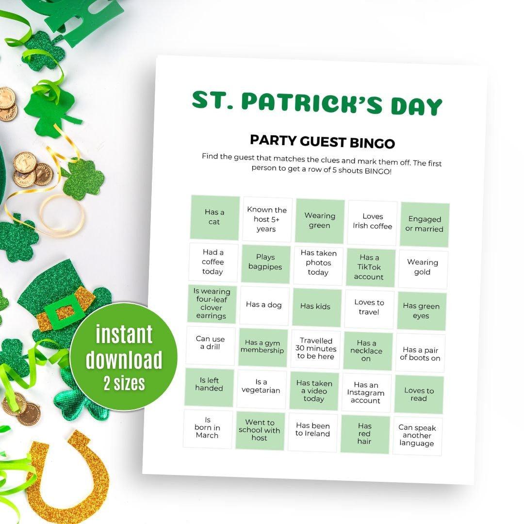 St Patrick's Day Guest Bingo Game - Simplify Create Inspire