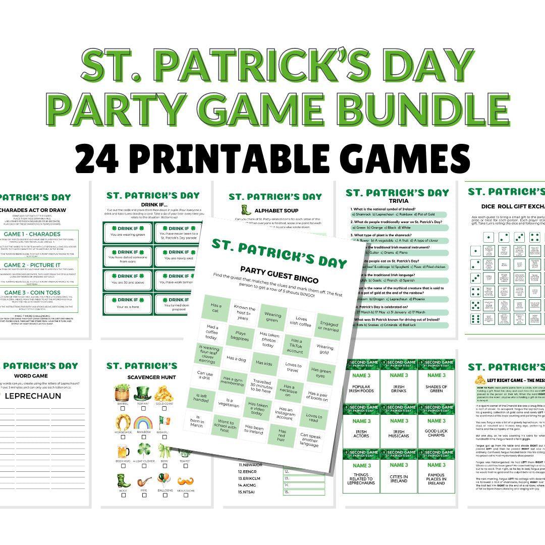 St Patrick's Day Party Games Bundle - 24 Games - Simplify Create Inspire