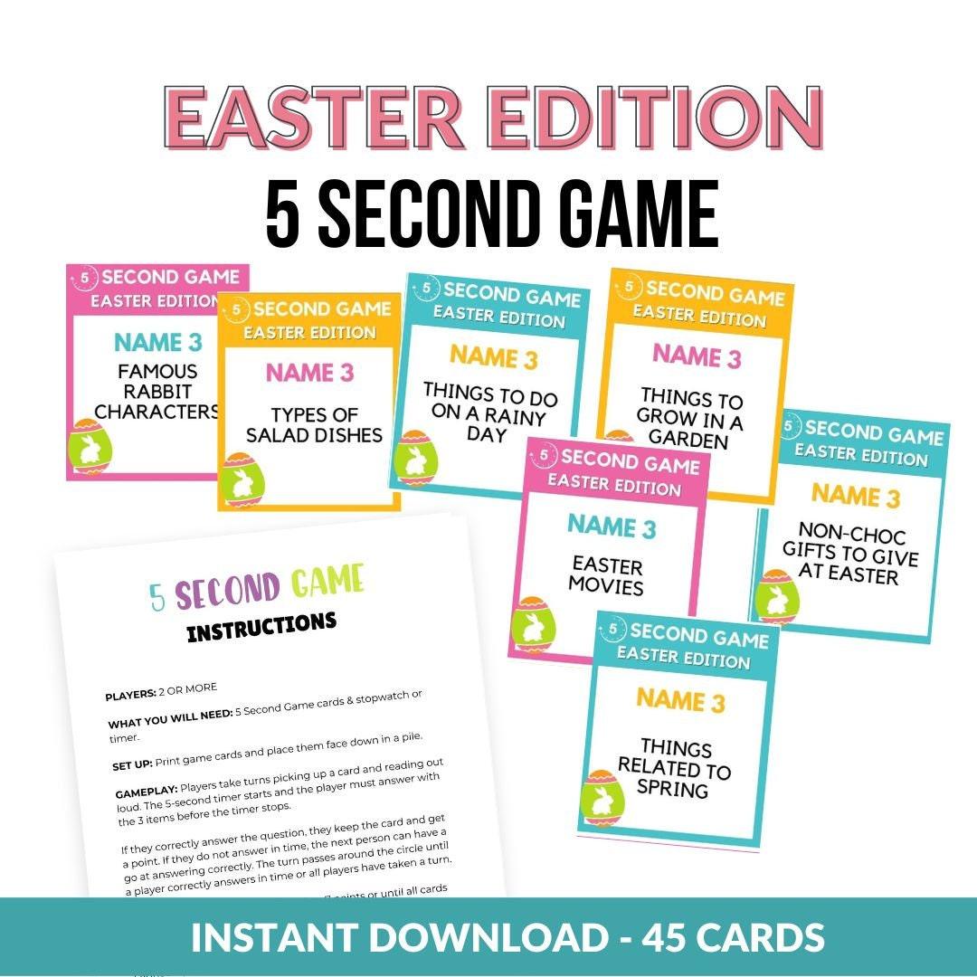 Easter 5 Seconds Party Game - Simplify Create Inspire